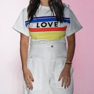 Rebecca Minkoff Cydney Love Stripe Short-Sleeve Cotton Tee Size XS